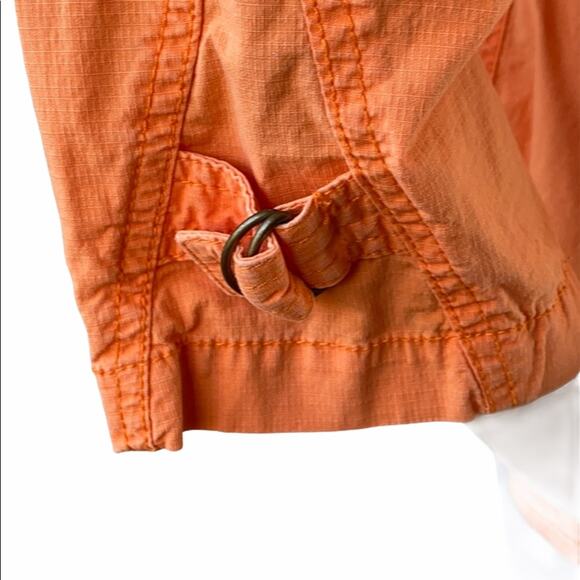 Chico's Women Orange Mock Neck Front Zip 3/4 Sleeves Jacket Size M - Picture 7 of 11